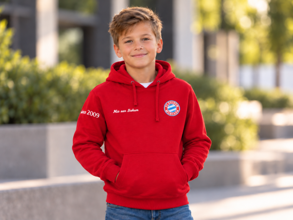 Kids Bio Kapuzen Sweater rot